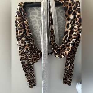 Leopard wrap top